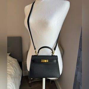 Mini Black Top Handle Purse